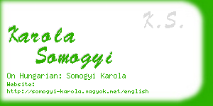 karola somogyi business card